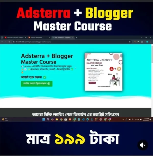 Adsterra + Blogger Course – Step-by-Step Earning Guide for Beginners